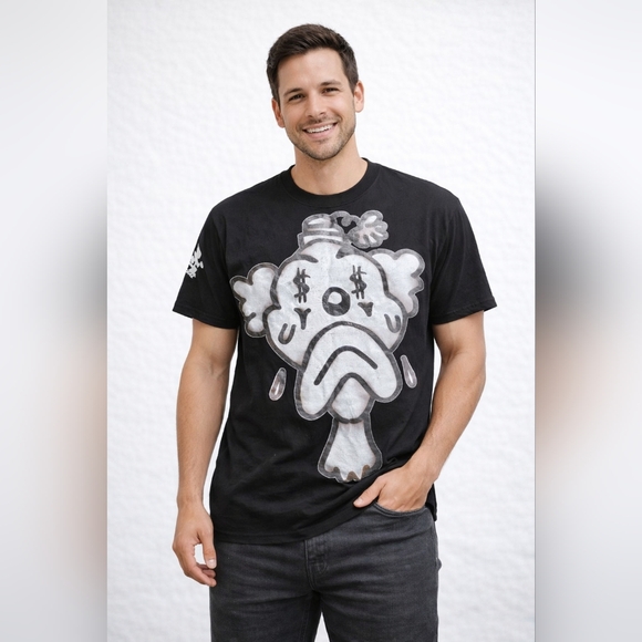 black money Other - Men’s Graphic T-Shirt Black Money Cartoon Tee – Medium/Large